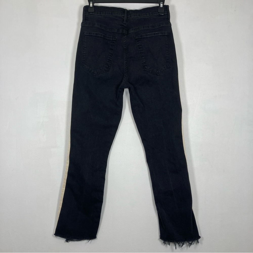 MOTHER The Insider Crop Step Fray Denim Jeans In Guilty Racer Size 30 Black - Picture 2 of 16
